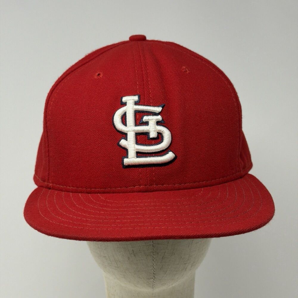 New Era St Louis Cardinals 59FIFTY Fitted Hat Red MLB Cap Size 8 USA